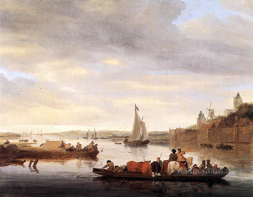 La traversée de Nimègue Bateau paysage marin Salomon van Ruysdael Peintures à l'huile